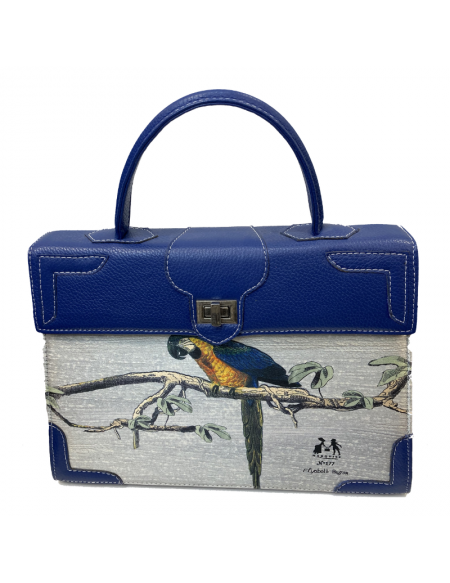 sac Marquise cuir bleu perroquet n°177